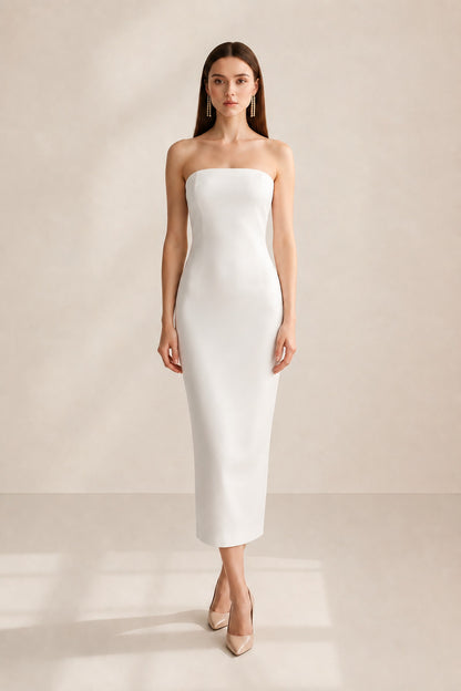 Nymia Off-shoulder Midi Dress • White