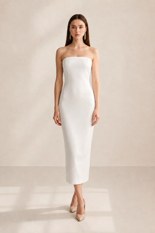 Nymia Off-shoulder Midi Dress • White