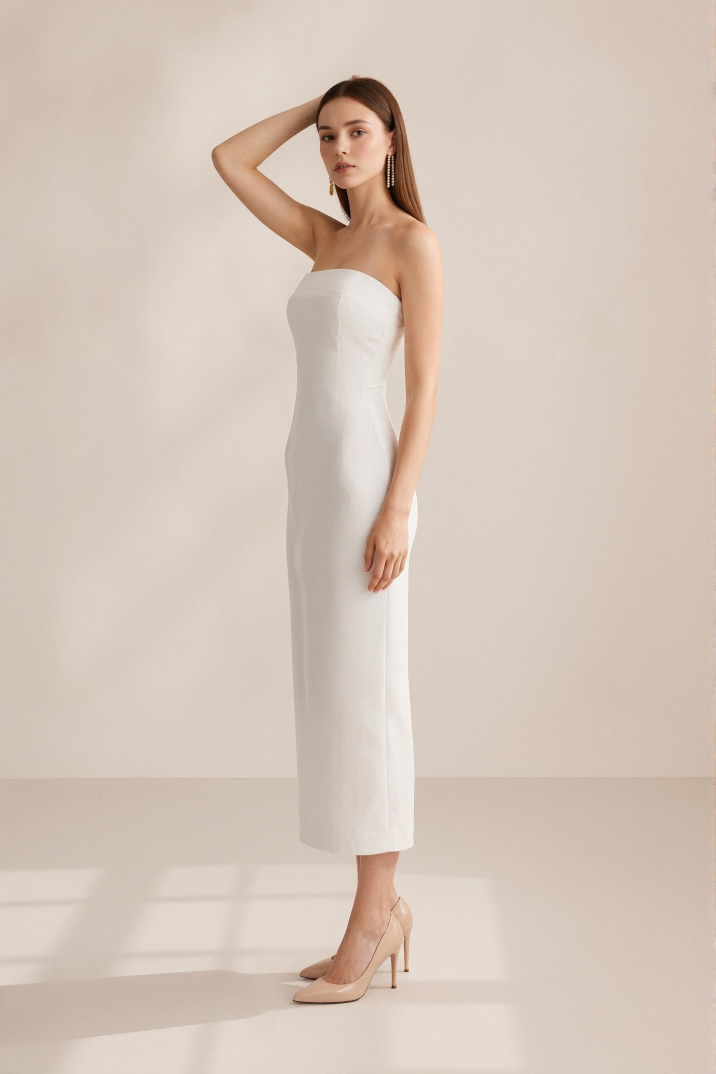 Nymia Off-shoulder Midi Dress • White