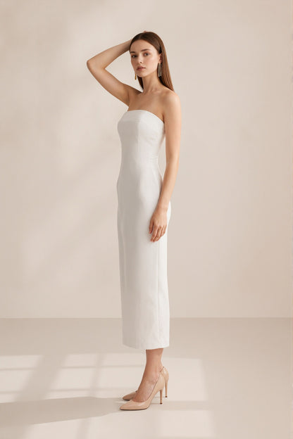 Nymia Off-shoulder Midi Dress • White