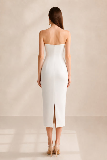 Nymia Off-shoulder Midi Dress • White