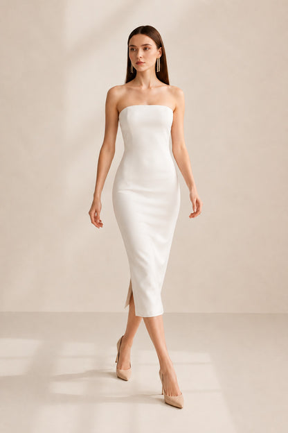 Nymia Off-shoulder Midi Dress • White