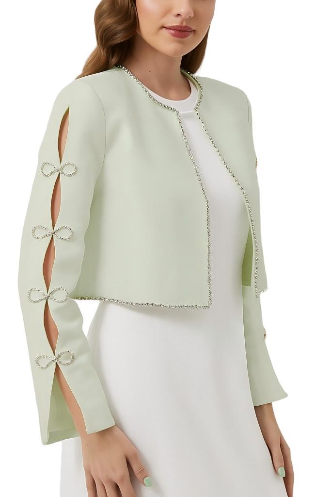 Eira Crystals Short Cape Jacket Mint