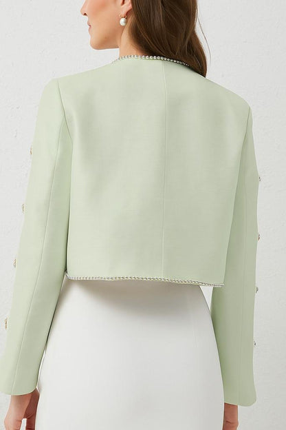Eira Crystals Short Cape Jacket Mint