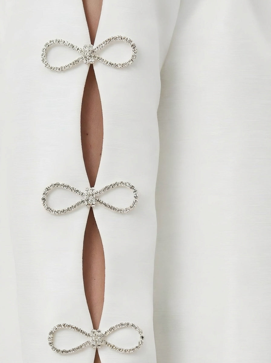 Eira White Crop Jacket – elegant formal occasion wear