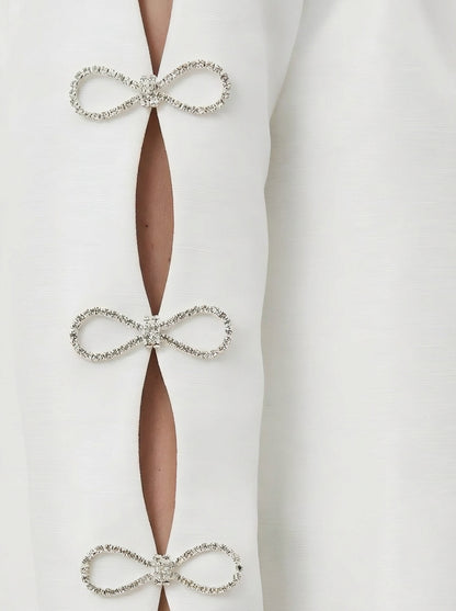 Eira White Crop Jacket – elegant formal occasion wear
