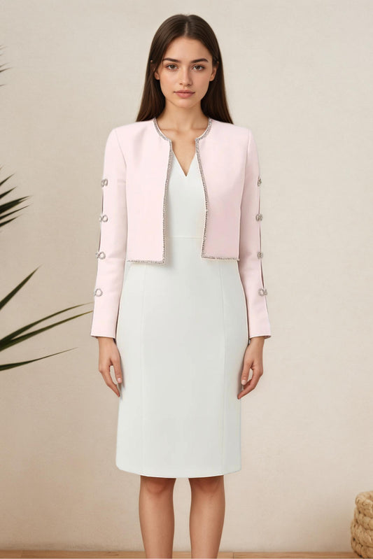 Eira Crystals Short Cape Jacket Pink