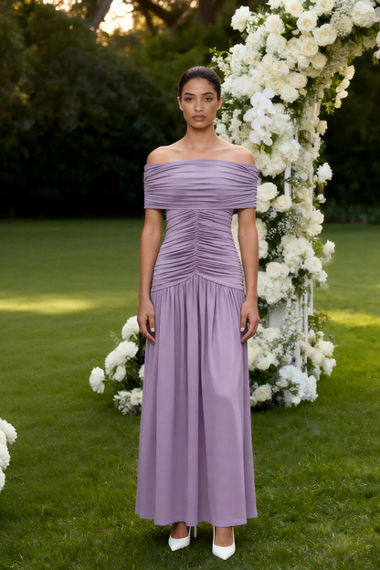 Camille Off-Shoulder Maxi Dress • Lilac