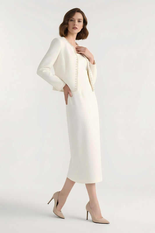 Aurelia Crystal Edge Power Cropped Blazer