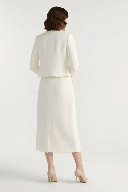 Aurelia Crystal Edge Power Cropped Blazer