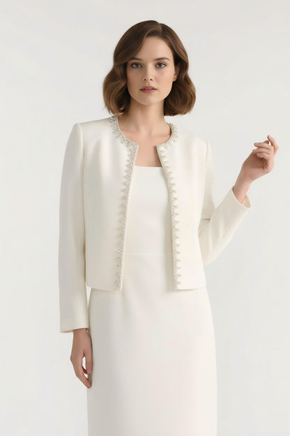 Aurelia Crystal Edge Power Cropped Blazer