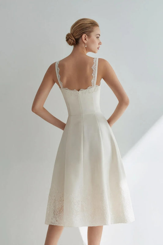 Odette Square Neck Midi Dress • Ivory