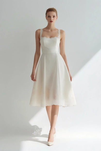 Odette Ivory Midi Dress – A-line silhouette