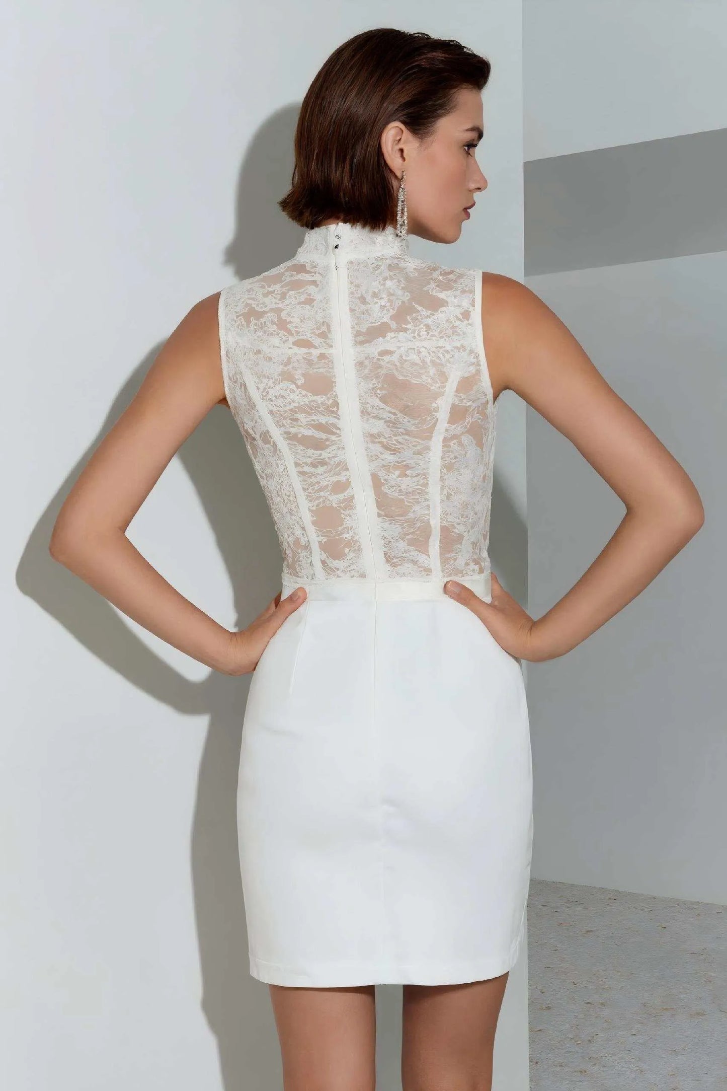 Vivienne Lace Mini  Dress • White