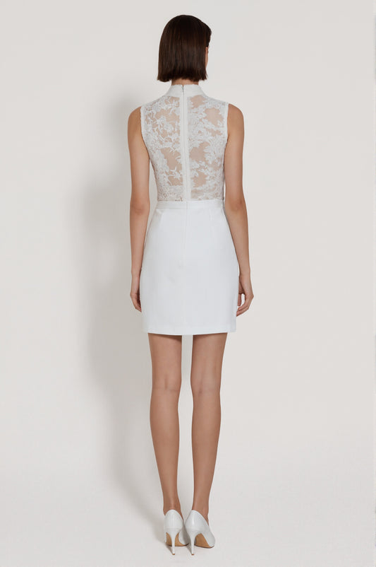 Vivienne Lace Mini  Dress • White
