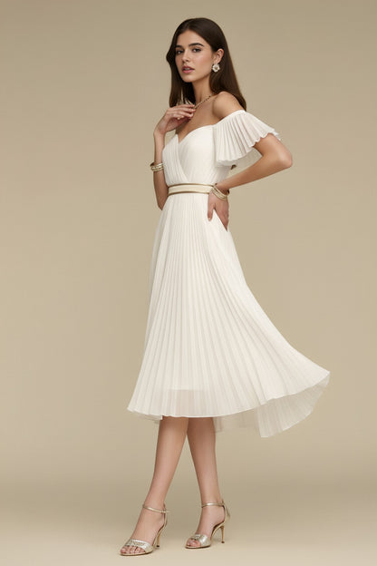 Thea Pleat Dress • Ivory