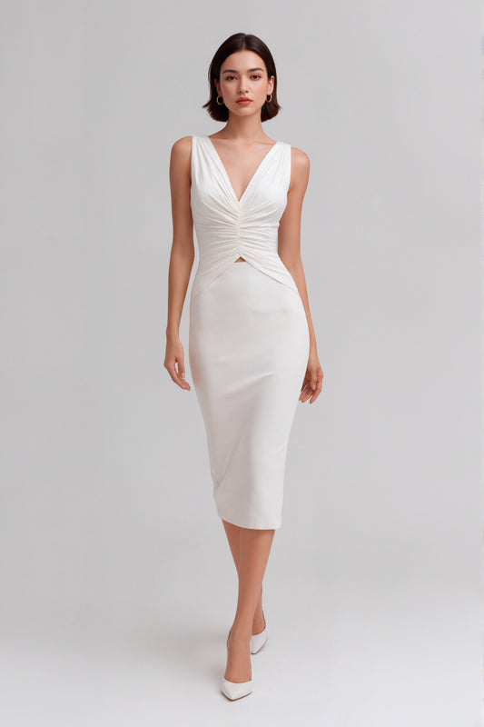 Mirielle  Midi Dress • White