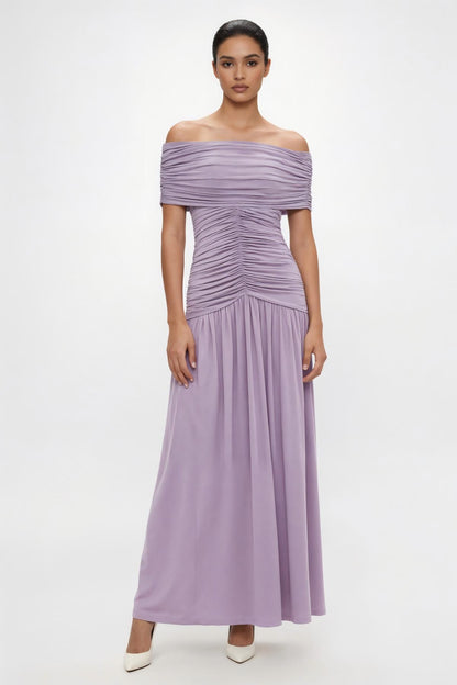Camille Off-shoulder Maxi Dress • Lilac