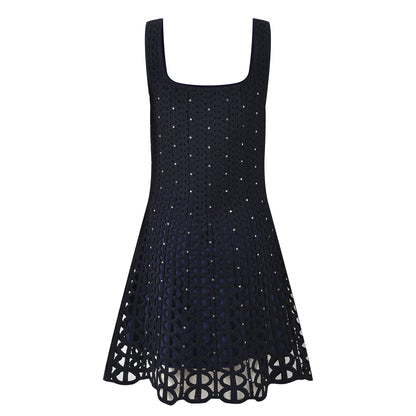Crystal Crochet Knit Mini Dress