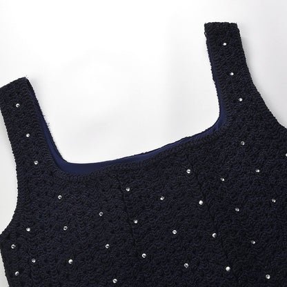 Crystal Crochet Knit Mini Dress
