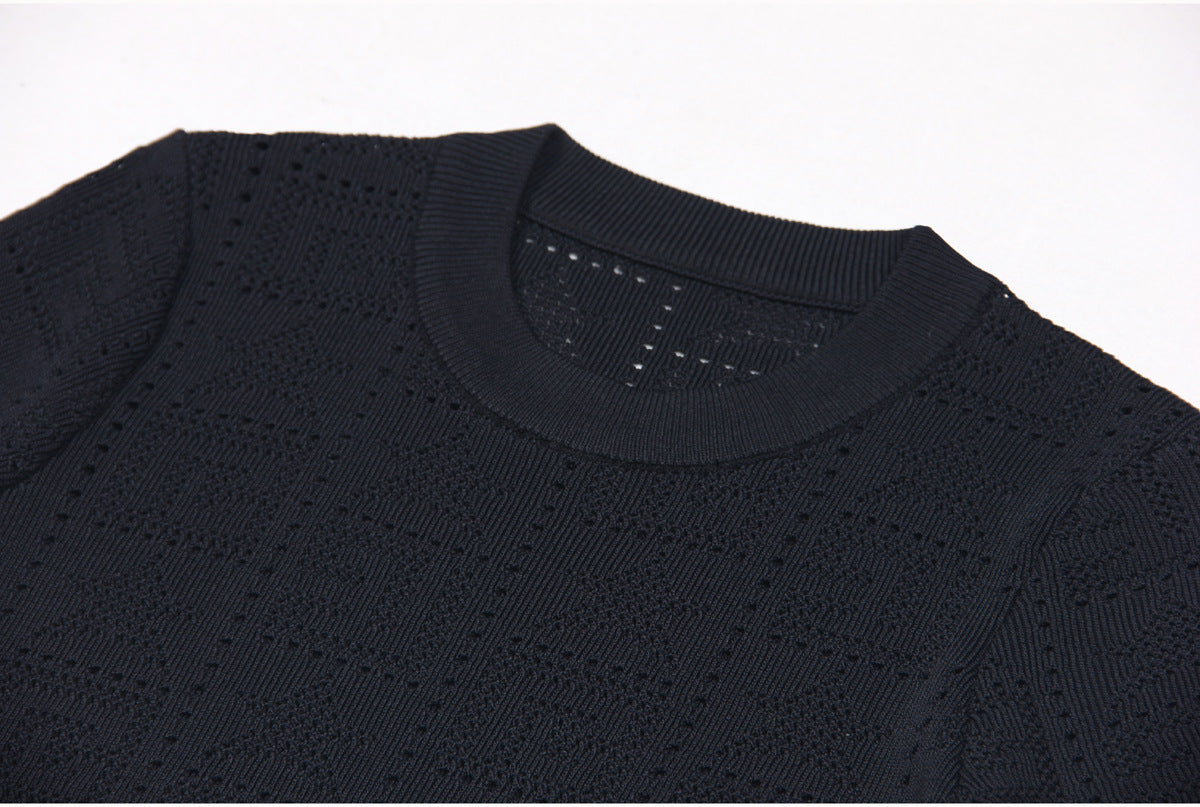 Pattern Knit Crop Sweater Top