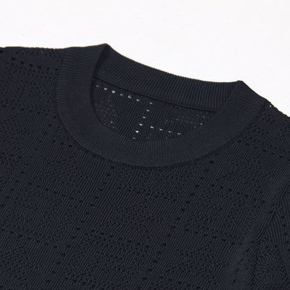 Pattern Knit Crop Sweater Top
