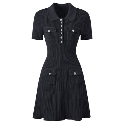 Short Sleeve Knitted Mini Dress