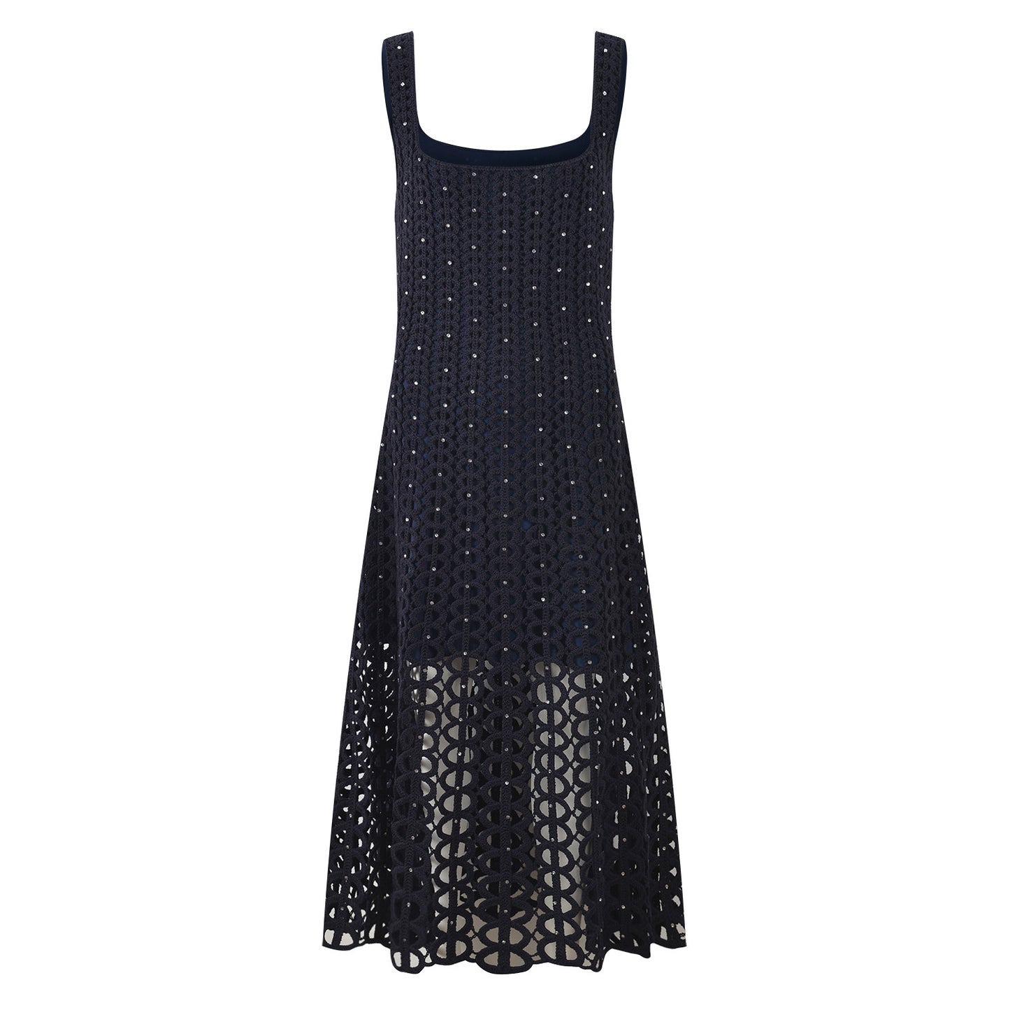 Crystal Crochet Knit Midi Dress
