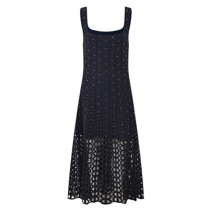 Crystal Crochet Knit Midi Dress