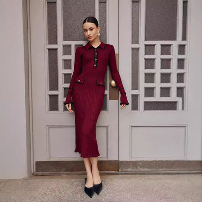 Flared Sleeves Knit Dress