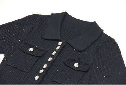 Short Sleeve Knitted Mini Dress
