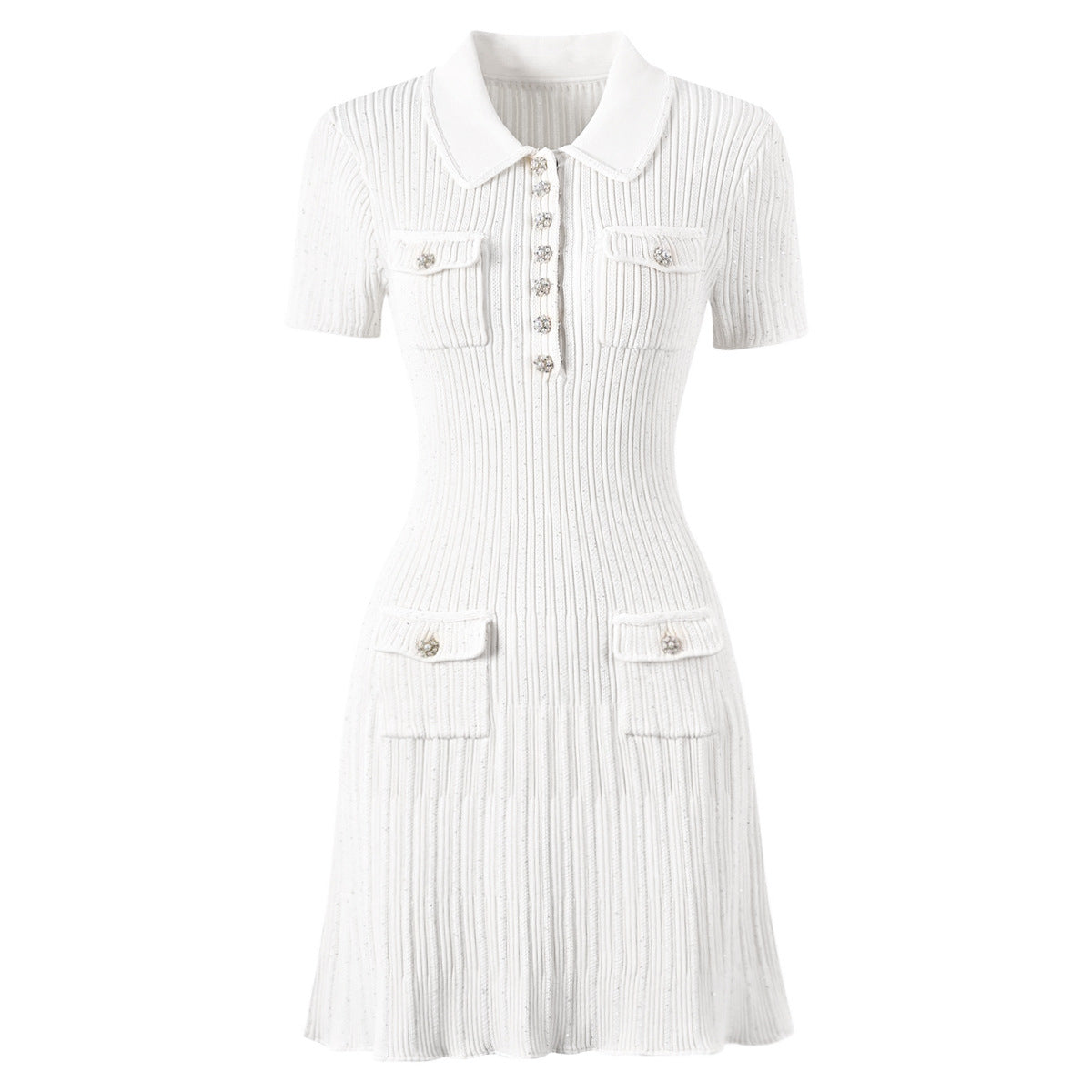 Short Sleeve Knitted Mini Dress