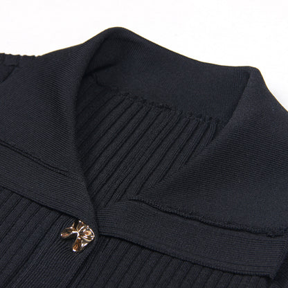 Short-sleeved Knit Midi Dress