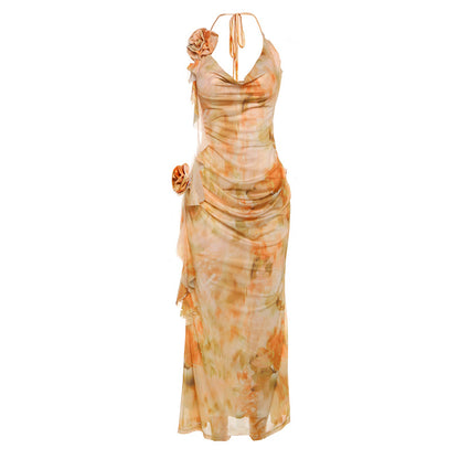 Mesh Print Dress