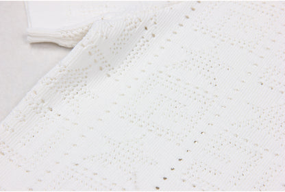 Pattern Knit Crop Sweater Top