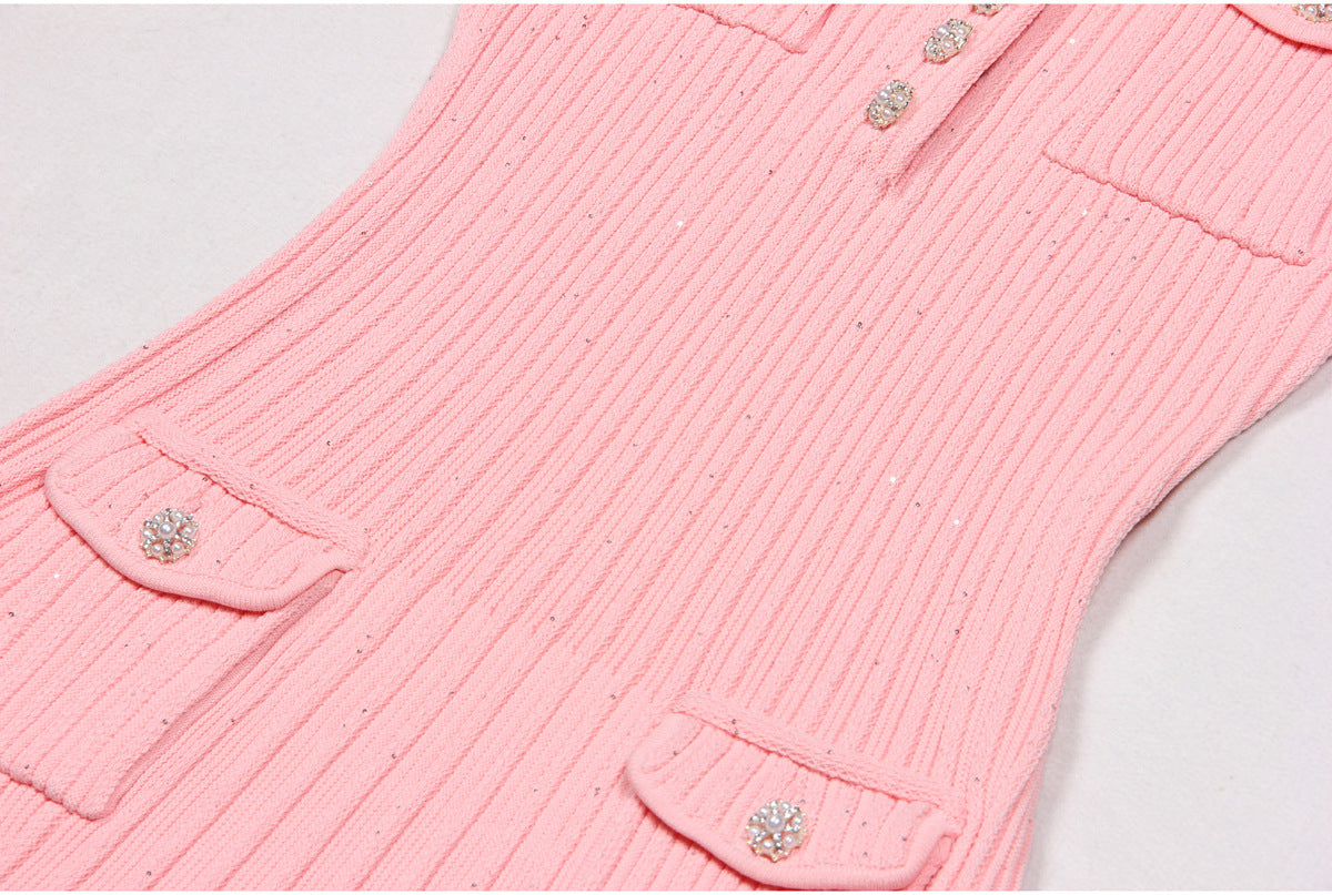 Short Sleeve Knitted Mini Dress