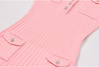 Short Sleeve Knitted Mini Dress