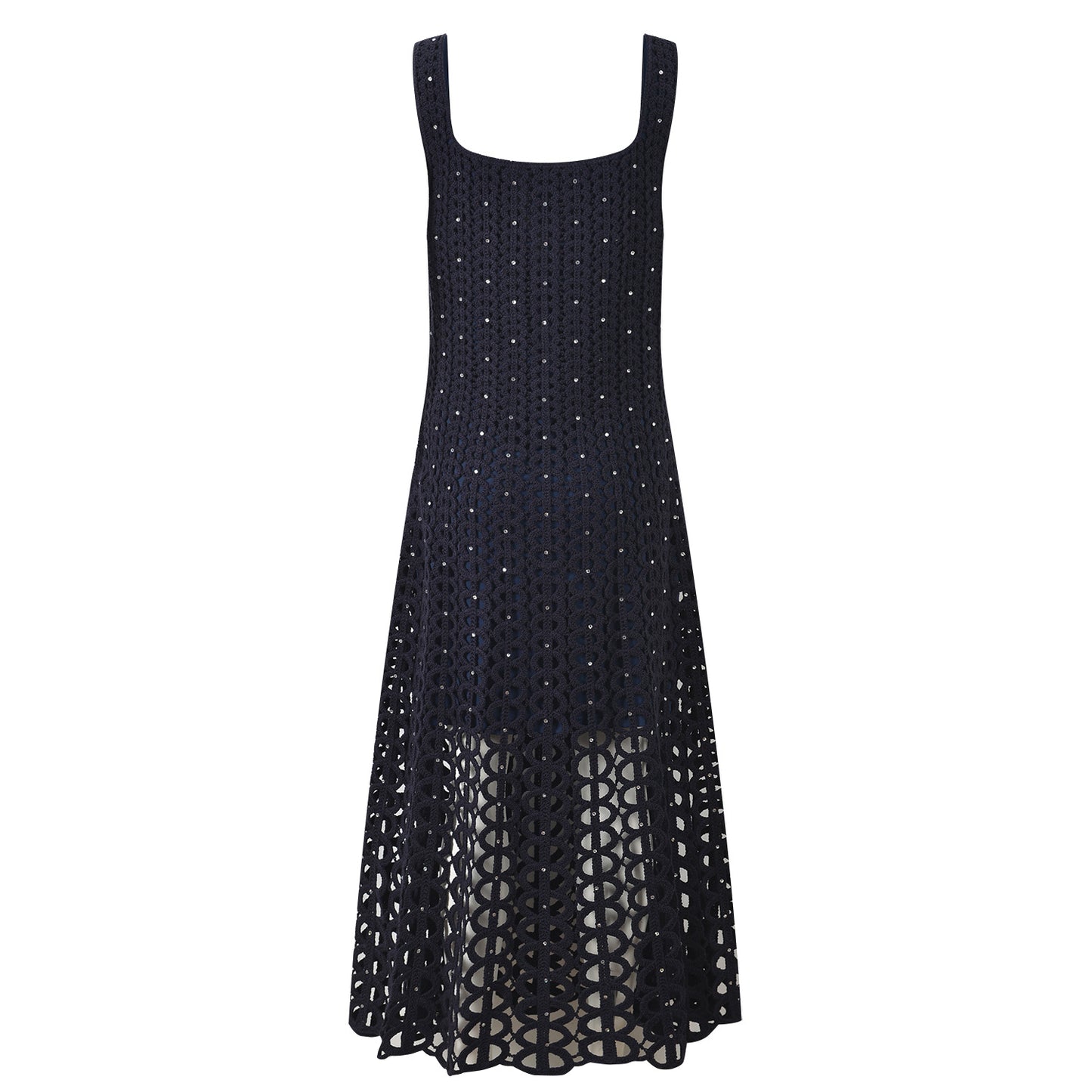 Crystal Crochet Knit Midi Dress