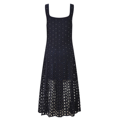 Crystal Crochet Knit Midi Dress