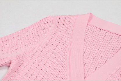 Short Sleeve Knit Top Skirt Set