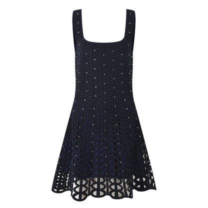 Crystal Crochet Knit Mini Dress