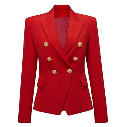 Classic Peak Collar Double Breasted Blazer Jacket