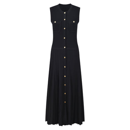 Round Neck Sleeveless Knitted Dress