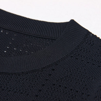 Pattern Knit Crop Sweater Top