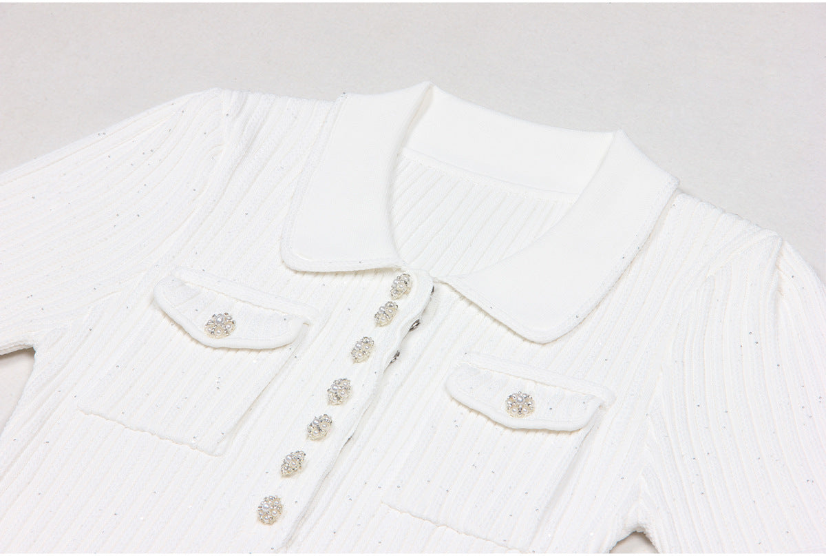 Short Sleeve Knitted Mini Dress