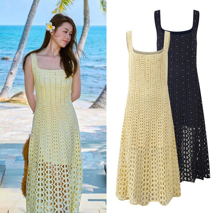 Crystal Crochet Knit Midi Dress