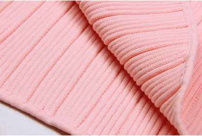 Short Sleeve Knitted Mini Dress