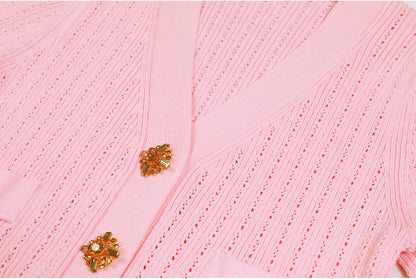 Short Sleeve Knit Top Skirt Set