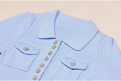 Short Sleeve Knitted Mini Dress