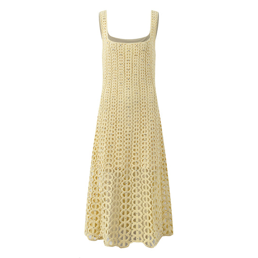 Crystal Crochet Knit Midi Dress